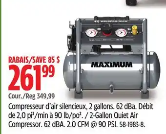 Canadian Tire Maximum 2-Gallon Quiet Air Compressor offer