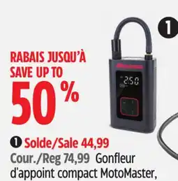 Canadian Tire MotoMaster Cordless Compact Top-Off Inflator offer