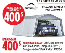 Canadian Tire Shelter Logic Garage-in-a-Box Peak Shelter offer