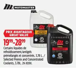 Canadian Tire Motomaster Selected Premix and Concentrated Coolants offer