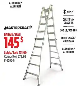 Canadian Tire Mastercraft Grade 1A Aluminum Multi-Task Ladder, 21-ft, 300-lb offer