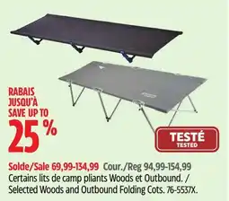 Canadian Tire Selected Woods and Outbound Folding Cots offer