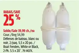 Canadian Tire Boat Fenders, White or Black, 2-Pk offer