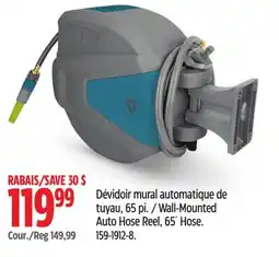 Canadian Tire Wall-Mounted Auto Hose Reel, 65´ Hose offer