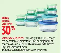 Canadian Tire Selected Food Storage Sets, Freezer Bags and Parchment Paper offer