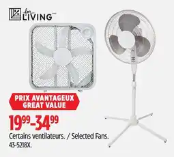 Canadian Tire For Living Selected Fans offer