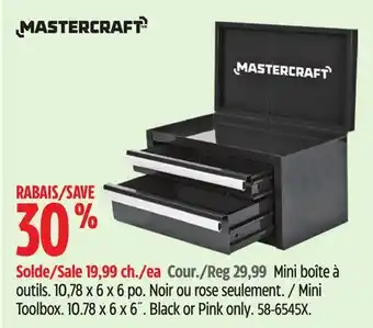 Canadian Tire Mastercraft Mini Toolbox offer