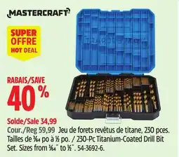 Canadian Tire Mastercraft 230-Pc Titanium-Coated Drill Bit Set offer