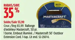 Canadian Tire Mastercraft 50´ Outdoor Extension Cord offer