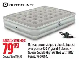 Canadian Tire Outbound Queen Double-High Air Bed with 120V Pump offer