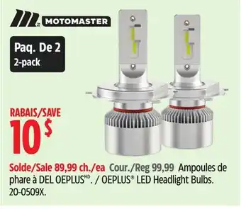 Canadian Tire MotoMaster OEPLUS LED Headlight Bulbs offer