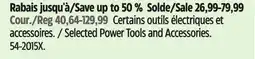 Canadian Tire Selected Power Tools and Accessories offer