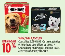 Canadian Tire Selected Dog and Puppy Food and Treats offer