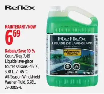Canadian Tire Reflex -45°C All-Season Windshield Washer Fluid, 3.78L offer