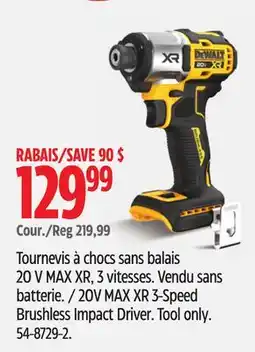 Canadian Tire DEWALT 20V MAX XR 3-Speed Brushless Impact Driver offer