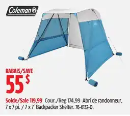 Canadian Tire Coleman 7 x 7´ Backpacker Shelter offer