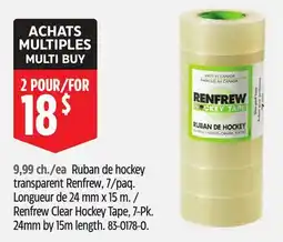 Canadian Tire Renfrew Clear Hockey Tape, 7-Pk. 24mm by 15m length offer