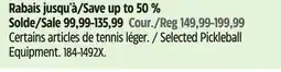 Canadian Tire Selected Pickleball Equipment offer