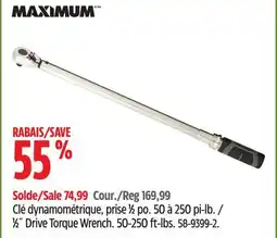 Canadian Tire 1⁄2˝ Drive Torque Wrench. 50-250 ft-lbs offer