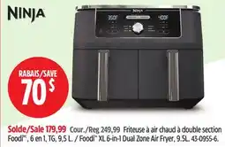 Canadian Tire Foodi XL 6-in-1 Dual Zone Air Fryer, 9.5L offer