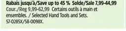 Canadian Tire Mastercraft Selected Hand Tools and Sets offer
