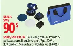 Canadian Tire 20V Cordless Dual-Action 7˝ Polisher Kit offer