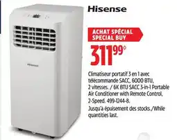 Canadian Tire 6K BTU SACC 3-in-1 Portable Air Conditioner with Remote Control, 2-Speed offer