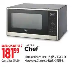 Canadian Tire 1.3 Cu-Ft Microwave, Stainless-Steel offer