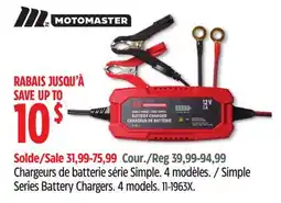 Canadian Tire MOTOMASTER Simple Series Battery Chargers offer