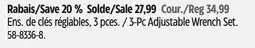 Canadian Tire Mastercraft 3-Pc Adjustable Wrench Set offer