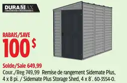 Canadian Tire Duramax Sidemate Plus Storage Shed, 4 x 8´ offer