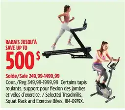 Canadian Tire Selected Treadmills, Squat Rack and Exercise Bikes offer
