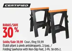 Canadian Tire Certified Folding Sawhorse with Non-Slip Feet, 2-Pk offer