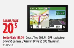 Canadian Tire GPS navigator Drive 53 Garmin offer