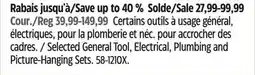 Canadian Tire Selected General Tool, Electrical, Plumbing and Picture-Hanging Sets offer