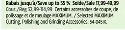 Canadian Tire Selected MAXIMUM Cutting, Polishing and Grinding Accessories offer