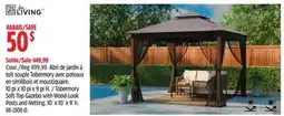 Canadian Tire Tobermory Soft-Top Gazebo with Wood-Look Posts and Netting offer