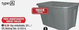 Canadian Tire type A 121L Nesting Tote offer