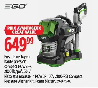 Canadian Tire EGO POWER+ 56V 2100-PSI Compact Pressure Washer Kit offer