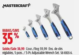 Canadian Tire Mastercraft 5-Pc Adjustable Wrench Set offer