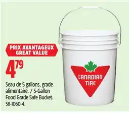 Canadian Tire 5-Gallon Food Grade Safe Bucket offer
