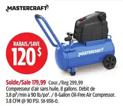 Canadian Tire Mastercraft 8-Gallon Oil-Free Air Compressor offer