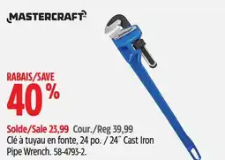 Canadian Tire Mastercraft 24˝ Cast Iron Pipe Wrench offer