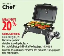 Canadian Tire Masterchef Portable Tabletop Grill with Folding Legs offer