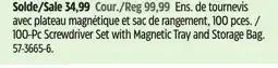 Canadian Tire Mastercraft 100-Pc Screwdriver Set with Magnetic Tray and Storage Bag offer