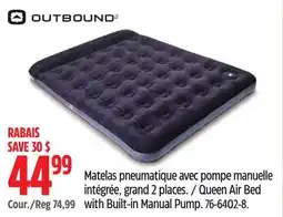 Canadian Tire Queen Air Bed with Built-in Manual Pump offer