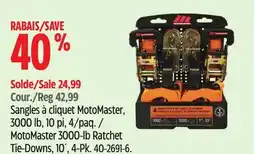 Canadian Tire MotoMaster 3000-lb Ratchet Tie-Downs, 10´, 4-Pk offer
