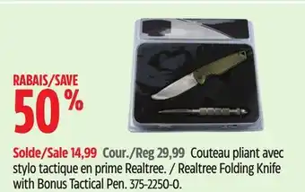 Canadian Tire Realtree Folding Knife with Bonus Tactical Pen offer