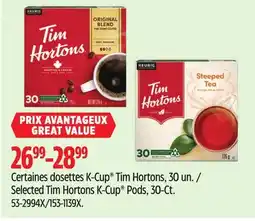 Canadian Tire Selected Tim Hortons K-Cup Pods, 30-Ct offer