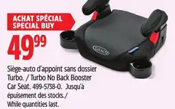 Canadian Tire Graco Turbo No Back Booster Car Seat offer